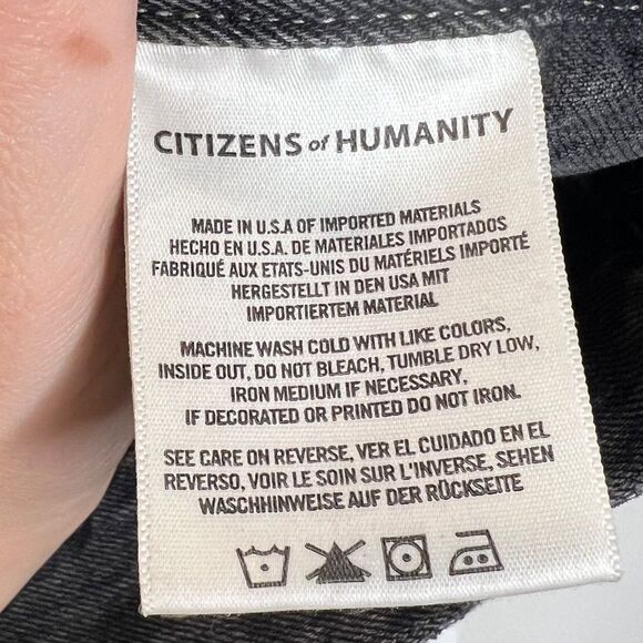 Citizens of Humanity Nica Slim Trucker Jacket in Smoke - Custom Embroidered Sz S - Picture 6 of 11